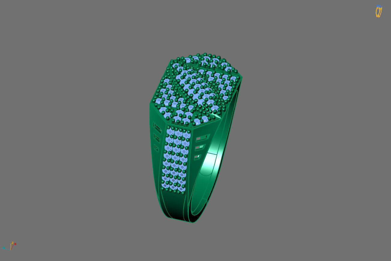 Gents Rings Diamond Men Ring STL 3DM 3D ready print model 3D print model_3
