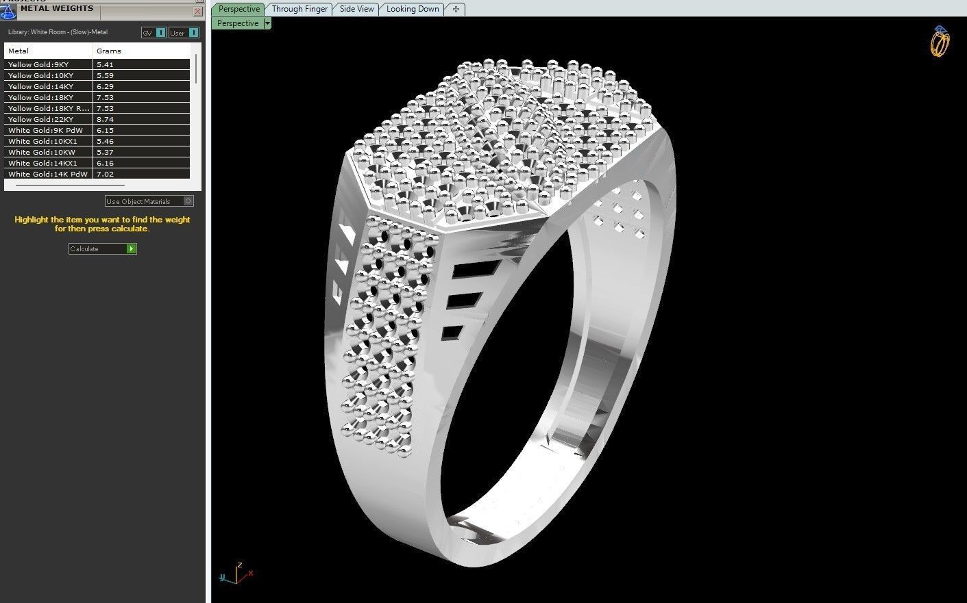 Gents Rings Diamond Men Ring STL 3DM 3D ready print model 3D print model_6