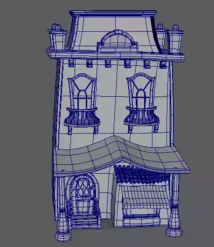 Cartoon Town House Building 3D Model