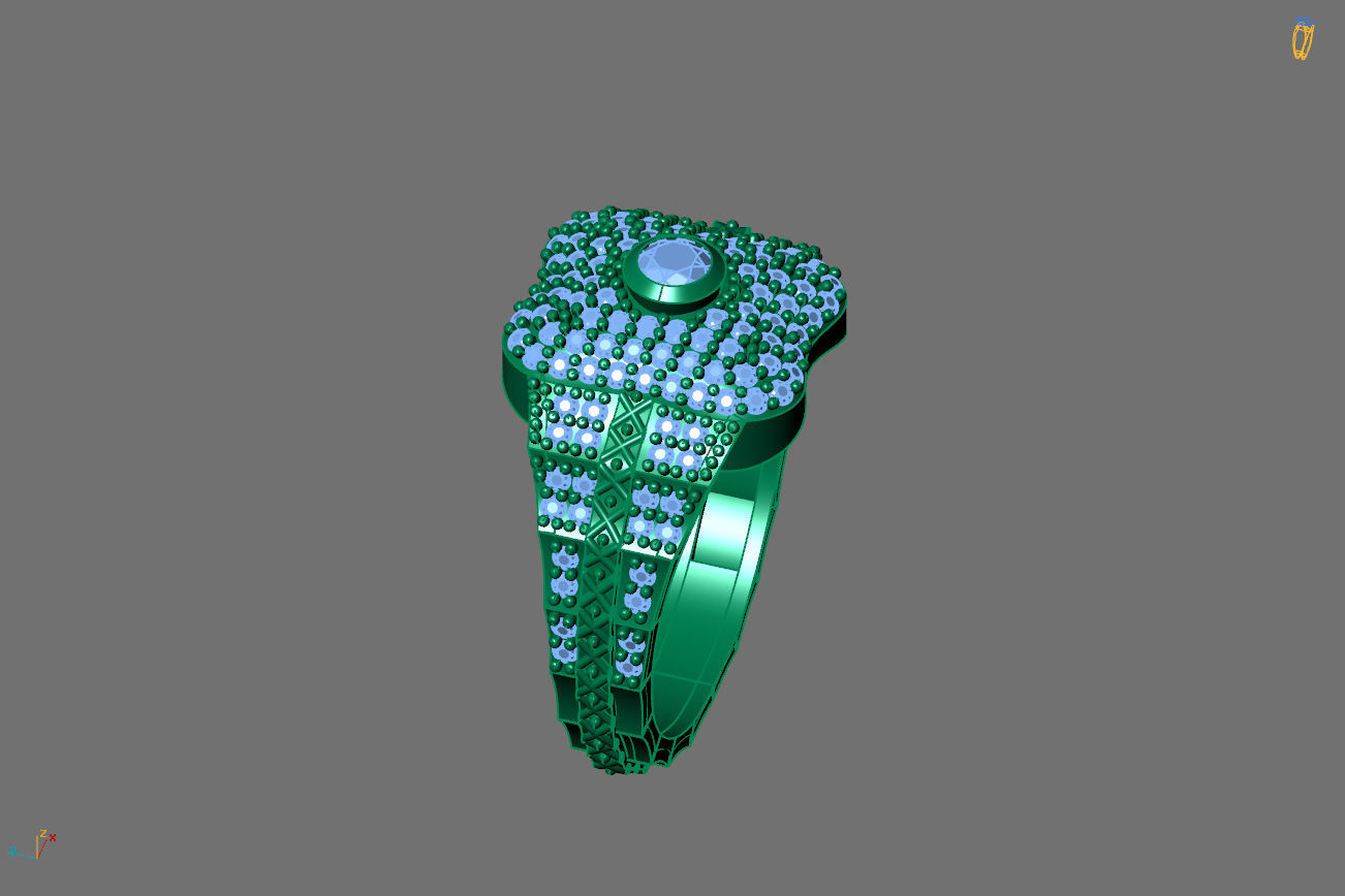 Gents Rings Diamond Men Ring STL 3DM 3D ready print model 3D print model_3