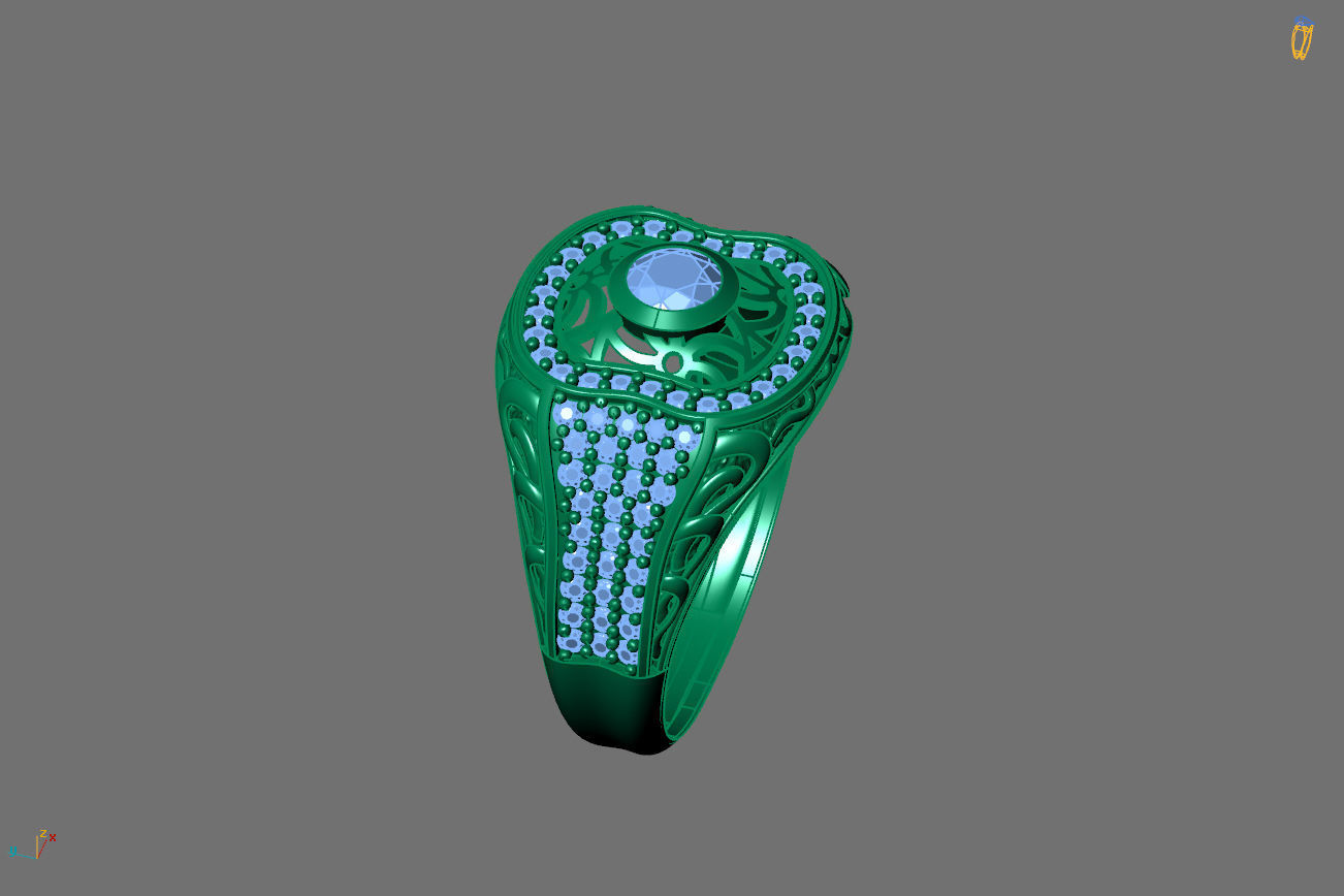 Gents Rings Diamond Men Ring STL 3DM 3D ready print model 3D print model_3