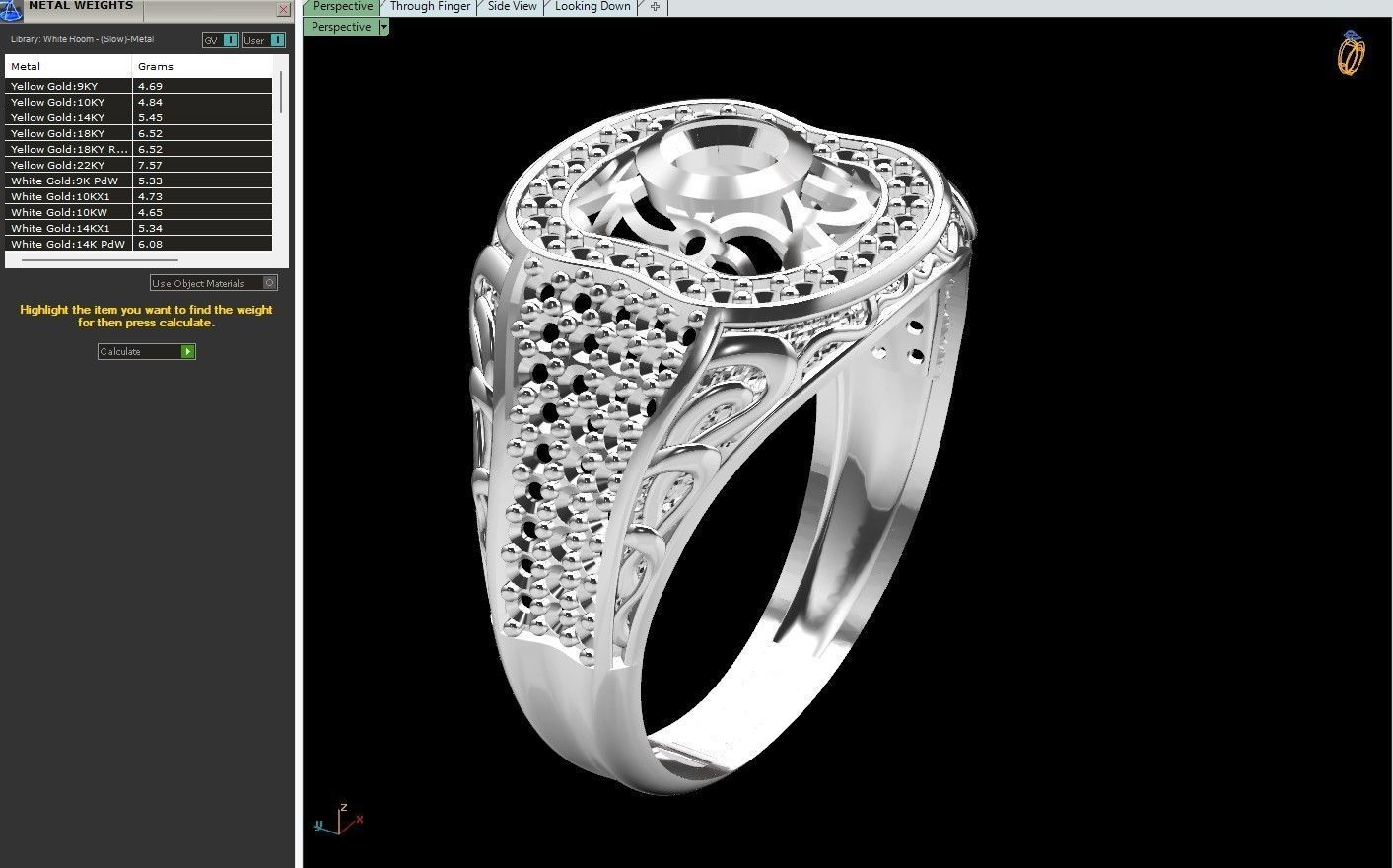 Gents Rings Diamond Men Ring STL 3DM 3D ready print model 3D print model_6