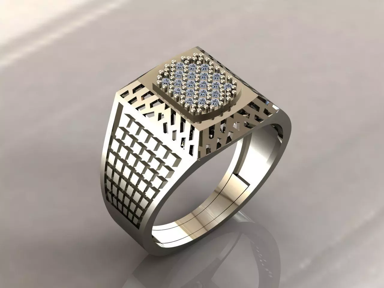 Gents Rings Diamond Men Ring STL 3DM 3D ready print model 3D print model_0