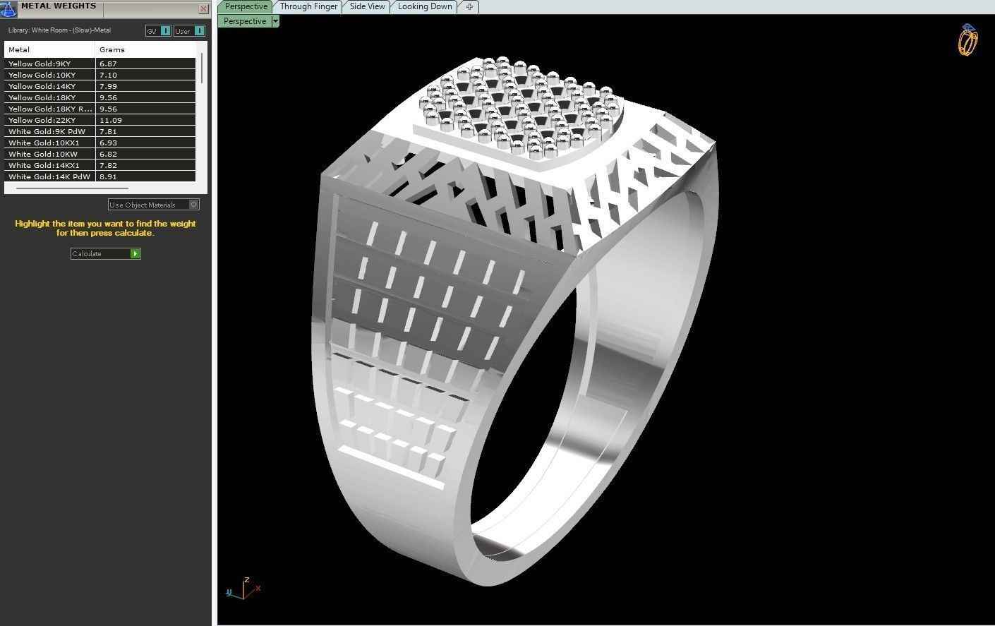Gents Rings Diamond Men Ring STL 3DM 3D ready print model 3D print model_6