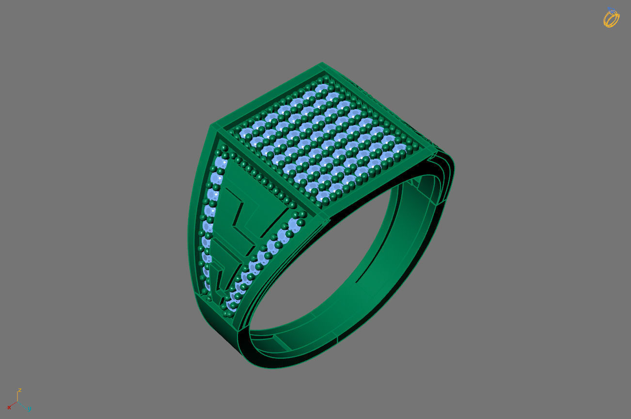 Gents Rings Diamond Men Ring STL 3DM 3D ready print model 3D print model_1