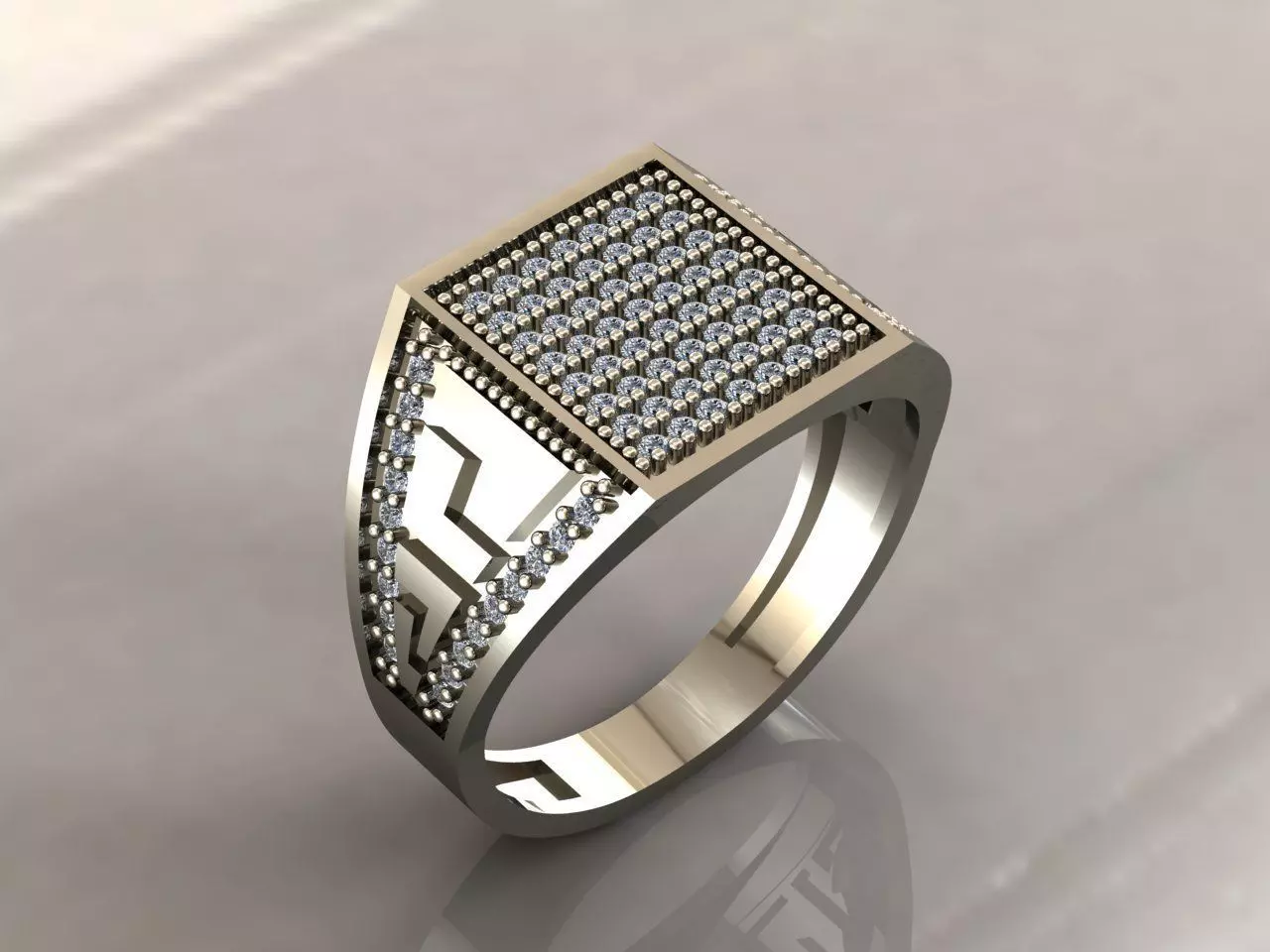 Gents Rings Diamond Men Ring STL 3DM 3D ready print model 3D print model_0