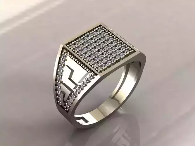 Gents Rings Diamond Men Ring STL 3DM 3D ready print model 3D print model