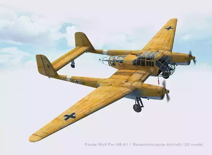Focke-Wulf Fw 189 A1 Low-poly 3D model
