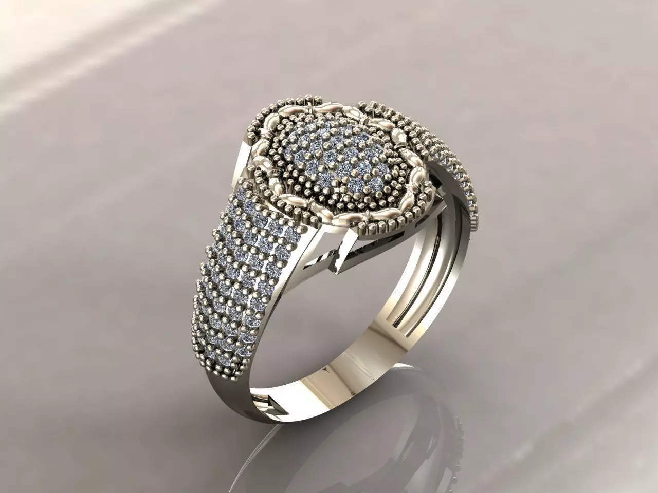 Gents Rings Diamond Men Ring STL 3DM 3D ready print model 3D print model_0