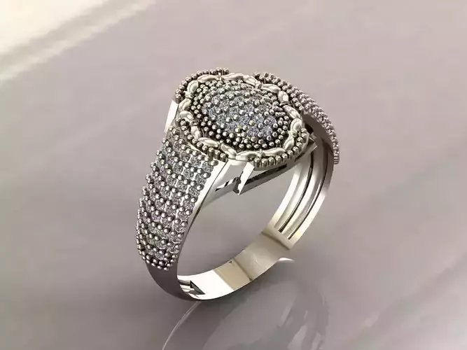 Gents Rings Diamond Men Ring STL 3DM 3D ready print model 3D print model