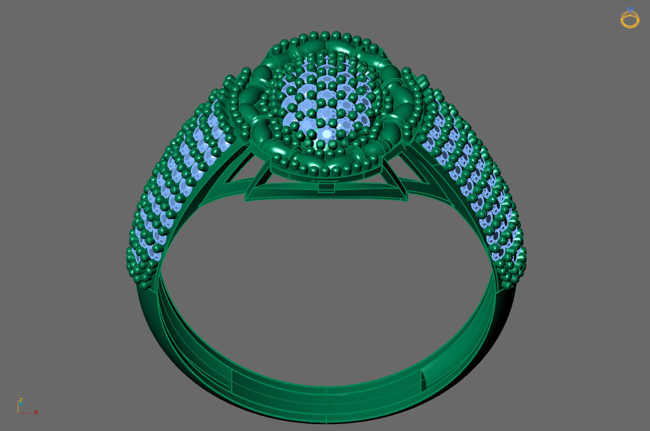 Gents Rings Diamond Men Ring STL 3DM 3D ready print model 3D print model_4