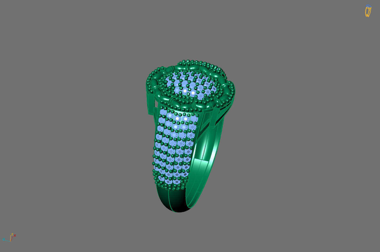 Gents Rings Diamond Men Ring STL 3DM 3D ready print model 3D print model_3