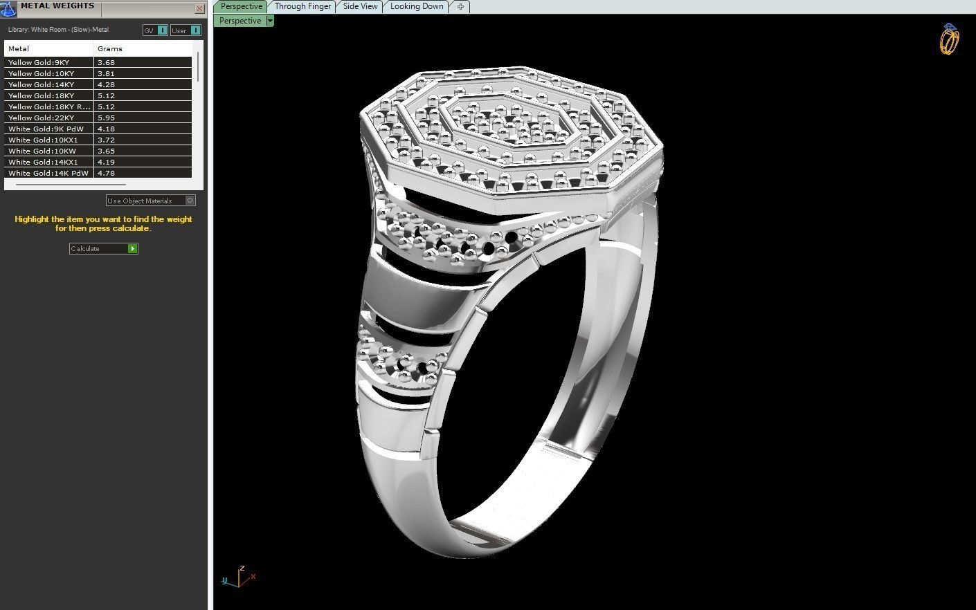 Gents Rings Diamond Men Ring STL 3DM 3D ready print model 3D print model_6