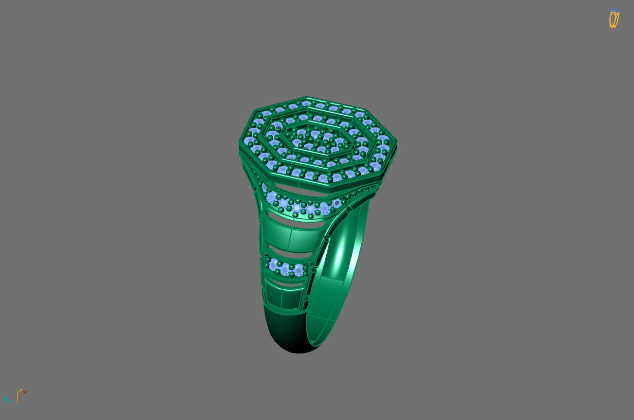 Gents Rings Diamond Men Ring STL 3DM 3D ready print model 3D print model_3