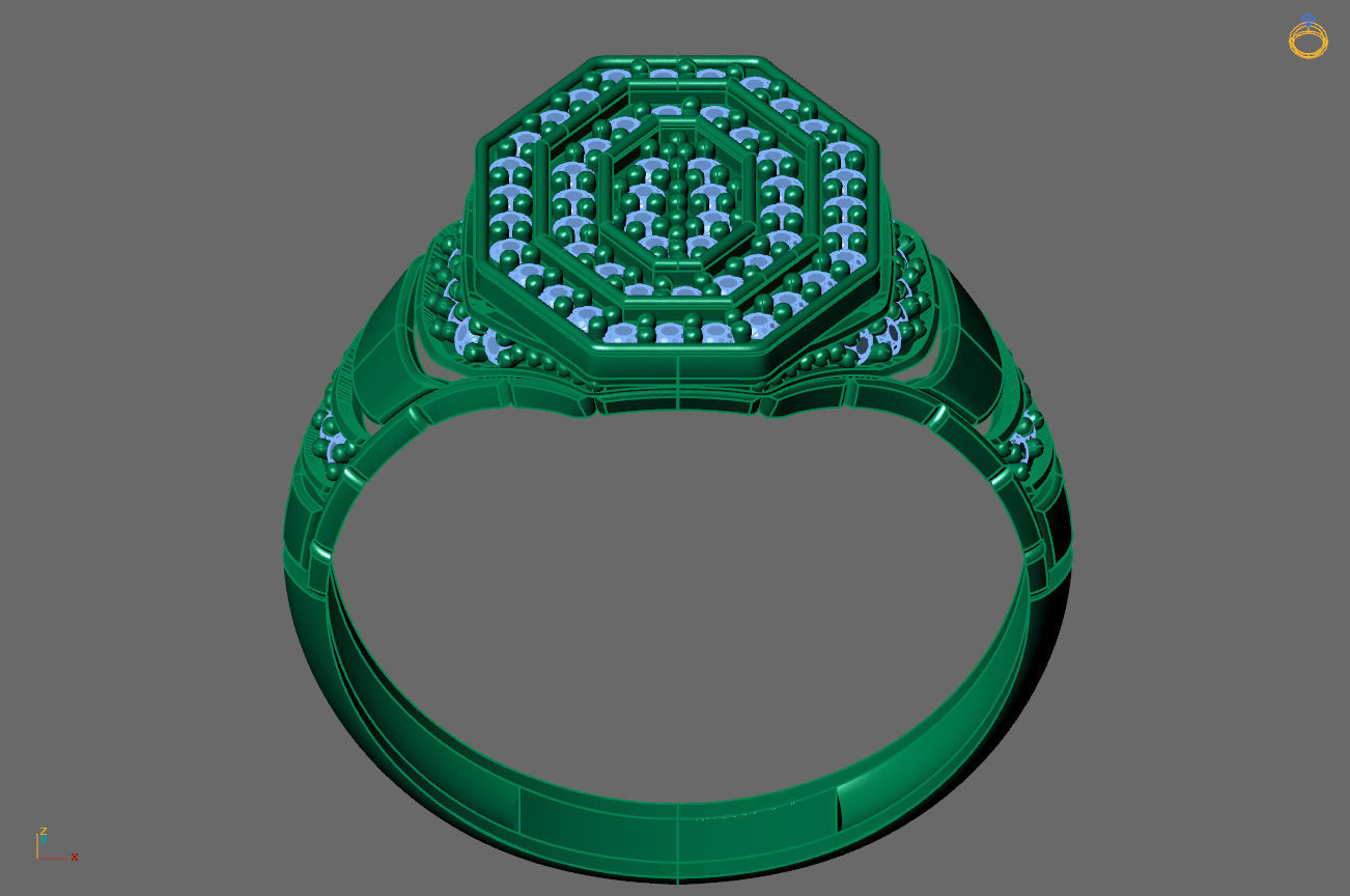 Gents Rings Diamond Men Ring STL 3DM 3D ready print model 3D print model_4
