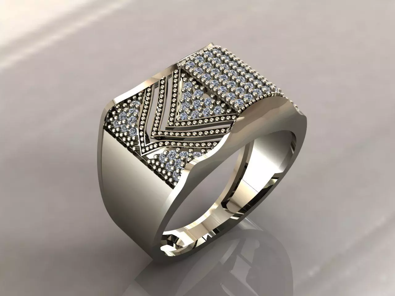 Gents Rings Diamond Men Ring STL 3DM 3D ready print model 3D print model_0