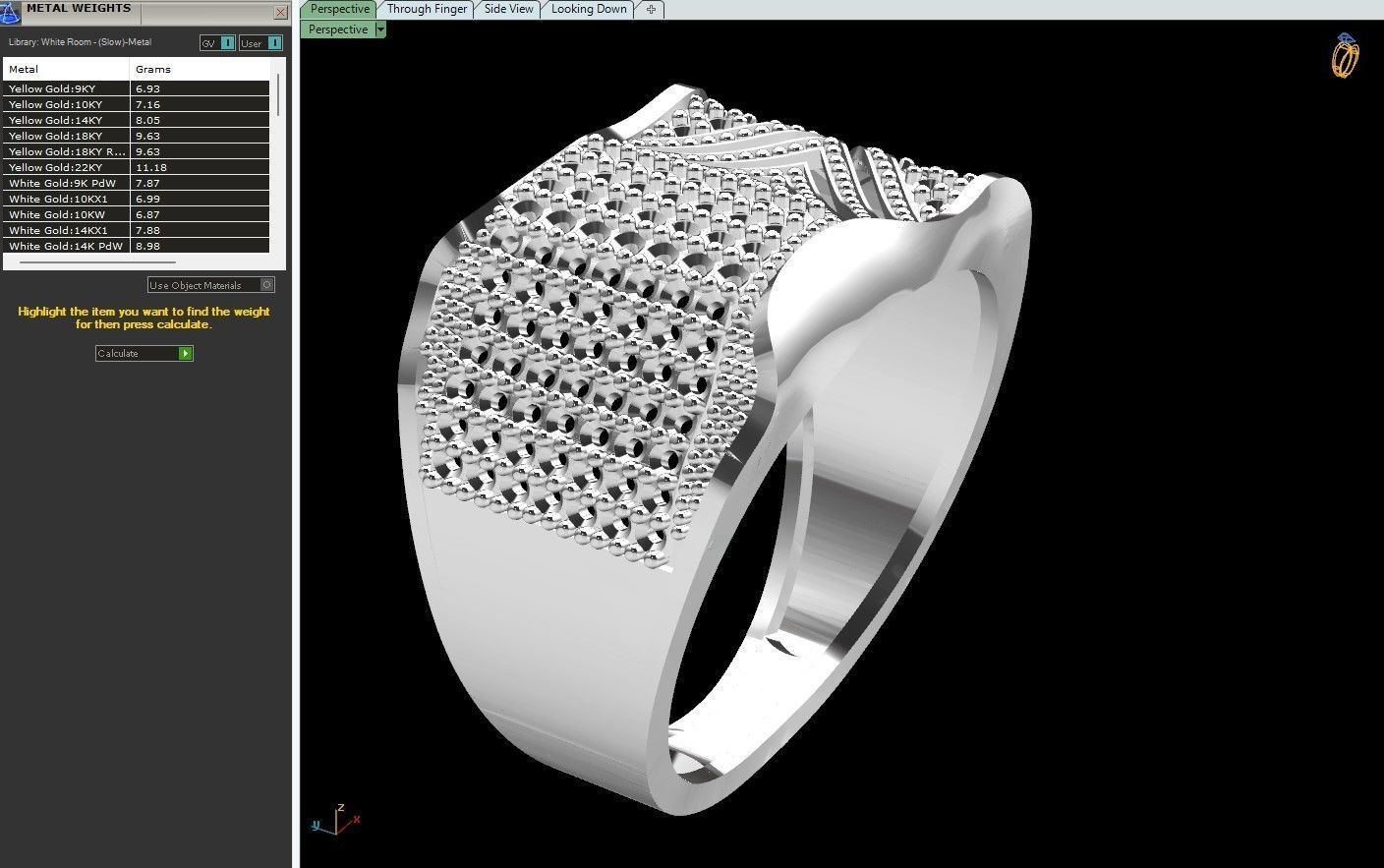Gents Rings Diamond Men Ring STL 3DM 3D ready print model 3D print model_6