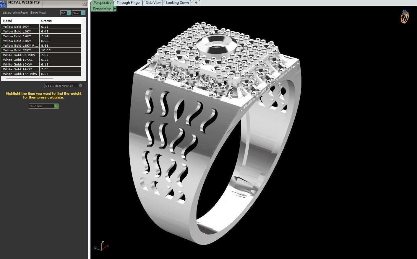 Gents Rings Diamond Men Ring STL 3DM 3D ready print model 3D print model_6