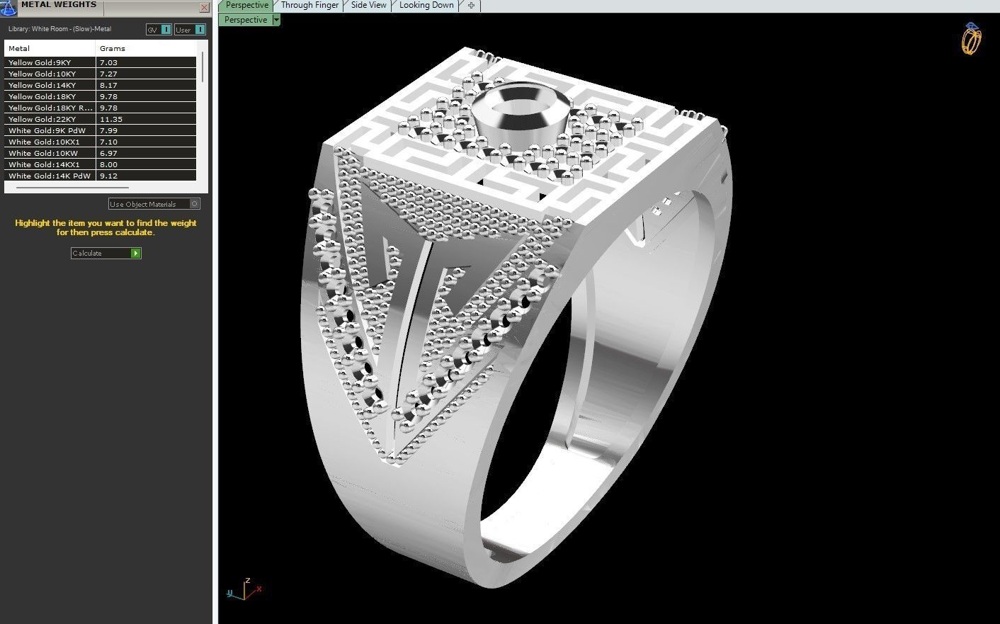 Gents Rings Diamond Men Ring STL 3DM 3D ready print model 3D print model_6