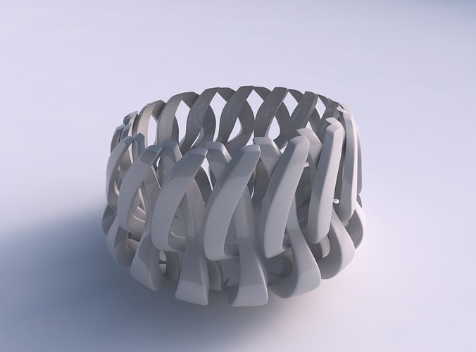 Bowl with twisted sharp muscle structure long top