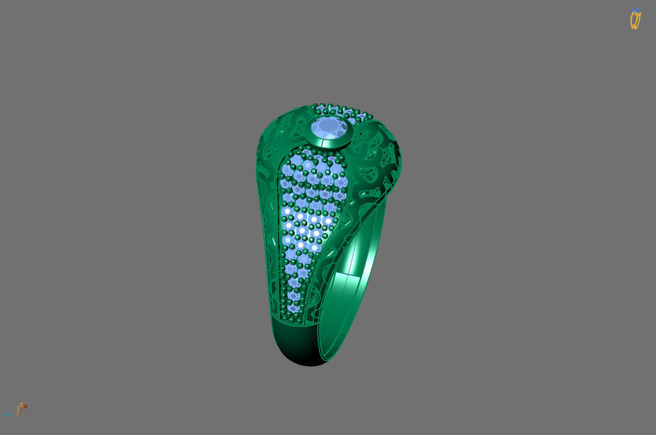 Gents Rings Diamond Men Ring STL 3DM 3D ready print model 3D print model_3
