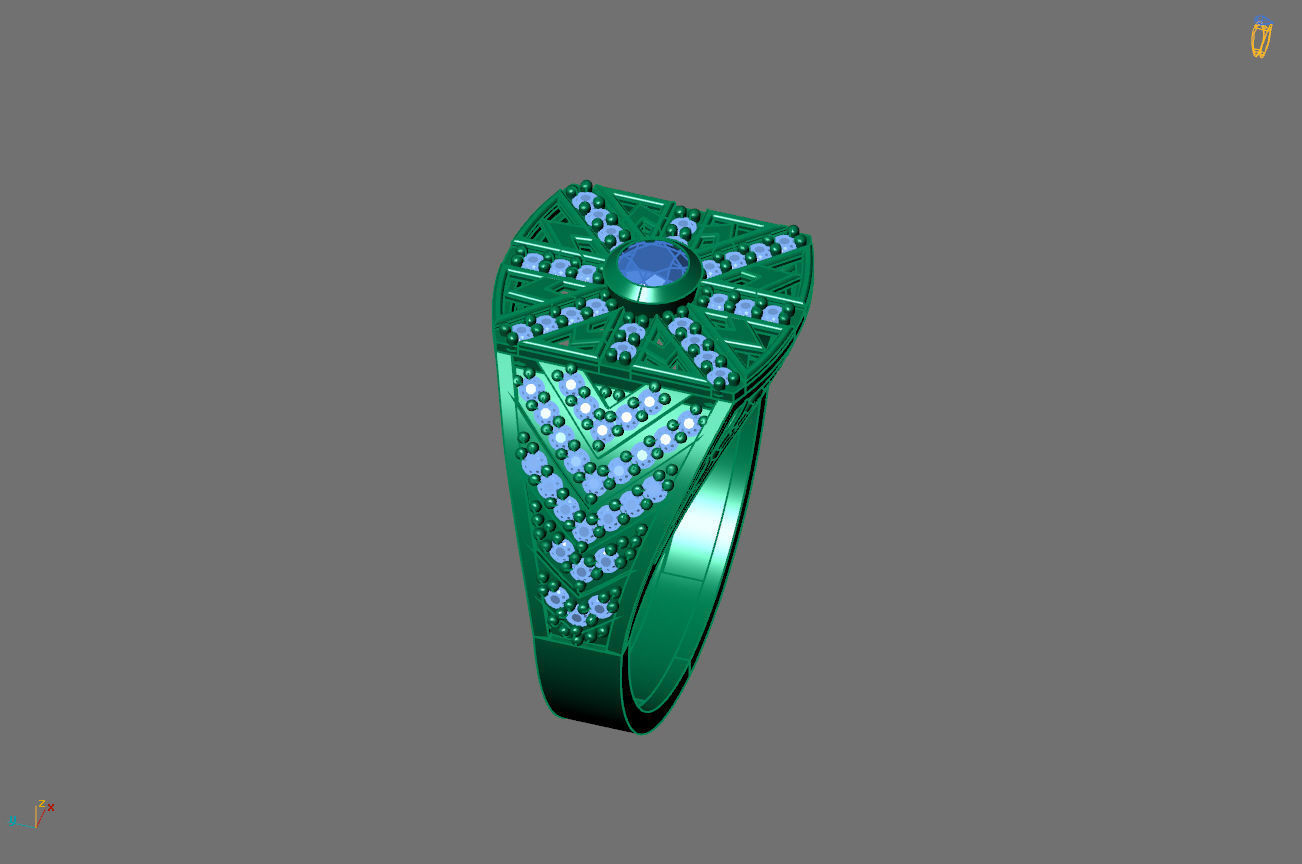 Gents Rings Diamond Men Ring STL 3DM 3D ready print model 3D print model_3