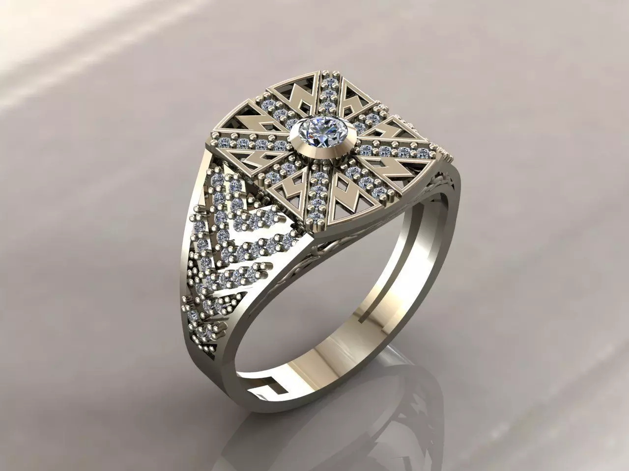 Gents Rings Diamond Men Ring STL 3DM 3D ready print model 3D print model_0