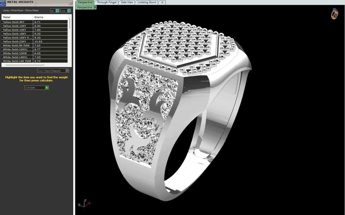 Gents Rings Diamond Men Ring STL 3DM 3D ready print model 3D print model_6