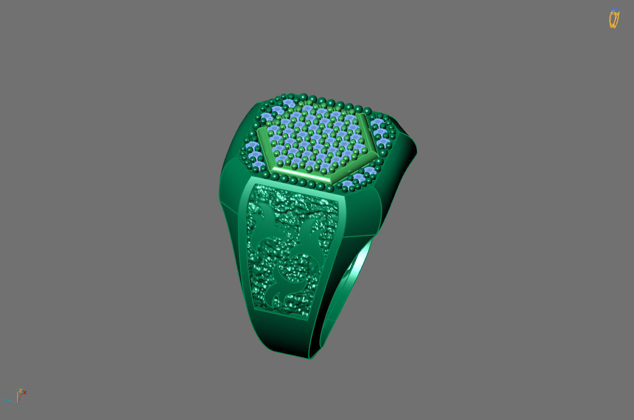 Gents Rings Diamond Men Ring STL 3DM 3D ready print model 3D print model_3