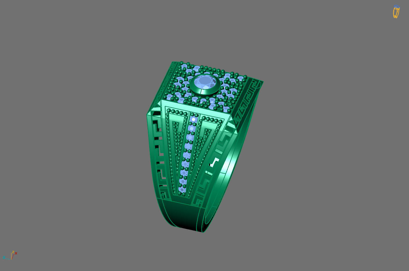 Gents Rings Diamond Men Ring STL 3DM 3D ready print model 3D print model_3