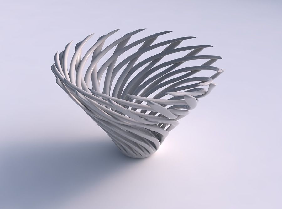 Bowl with twisted muscle structure twisted 3D print model_0