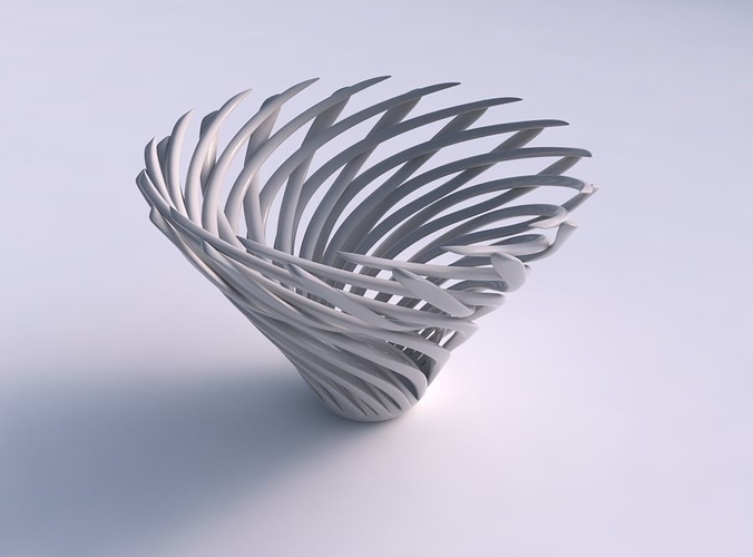 Bowl with twisted muscle structure twisted