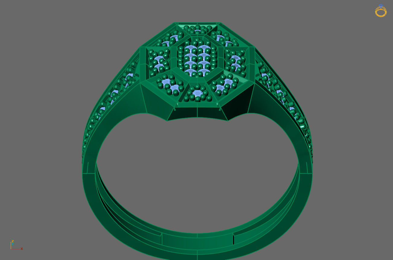 Gents Rings Diamond Men Ring STL 3DM 3D ready print model 3D print model_4