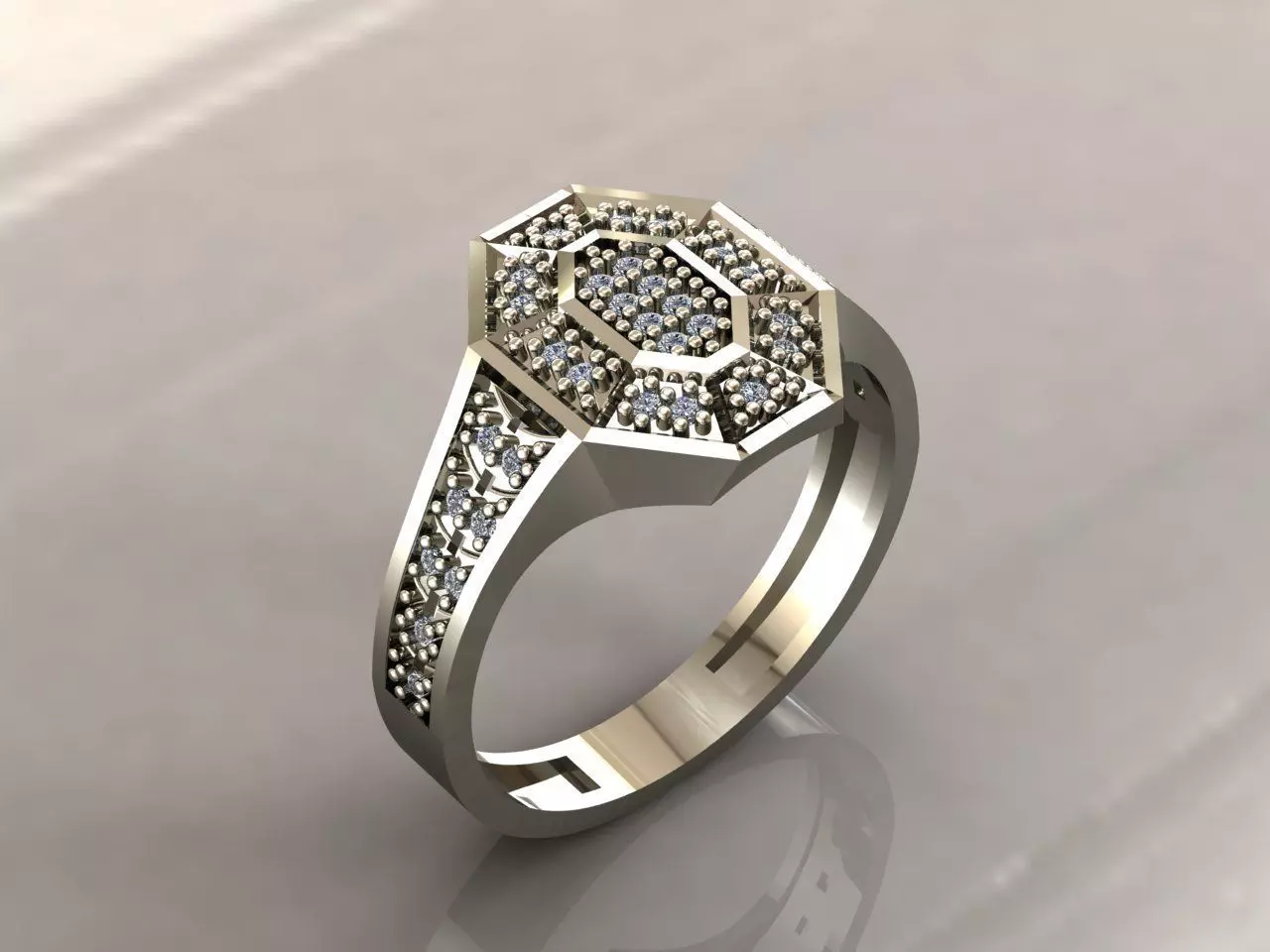 Gents Rings Diamond Men Ring STL 3DM 3D ready print model 3D print model_0