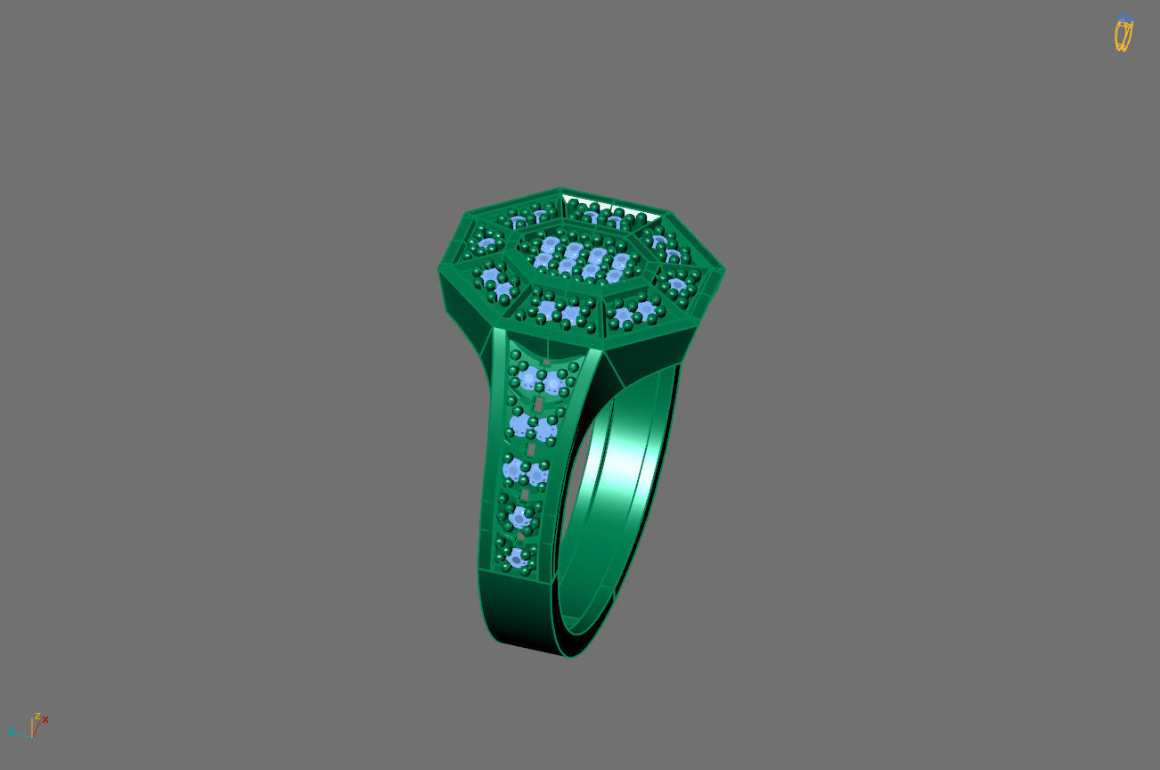 Gents Rings Diamond Men Ring STL 3DM 3D ready print model 3D print model_3