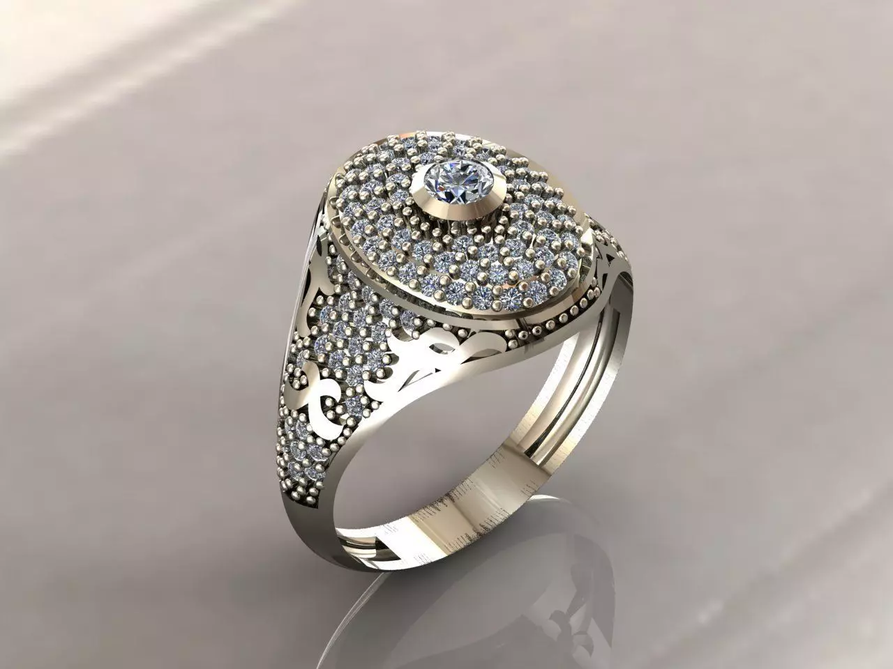 Gents Rings Diamond Men Ring STL 3DM 3D ready print model 3D print model_0