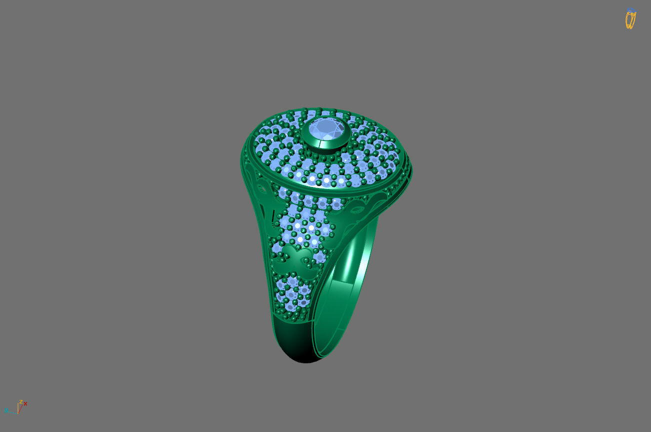 Gents Rings Diamond Men Ring STL 3DM 3D ready print model 3D print model_3
