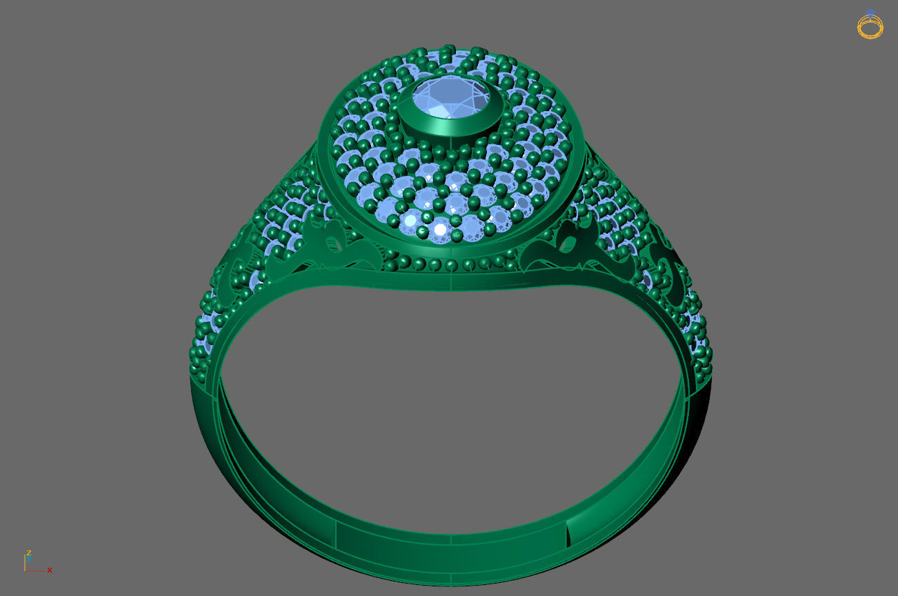 Gents Rings Diamond Men Ring STL 3DM 3D ready print model 3D print model_4