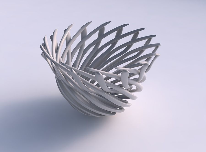 Bowl with twisted muscle structure wide middle