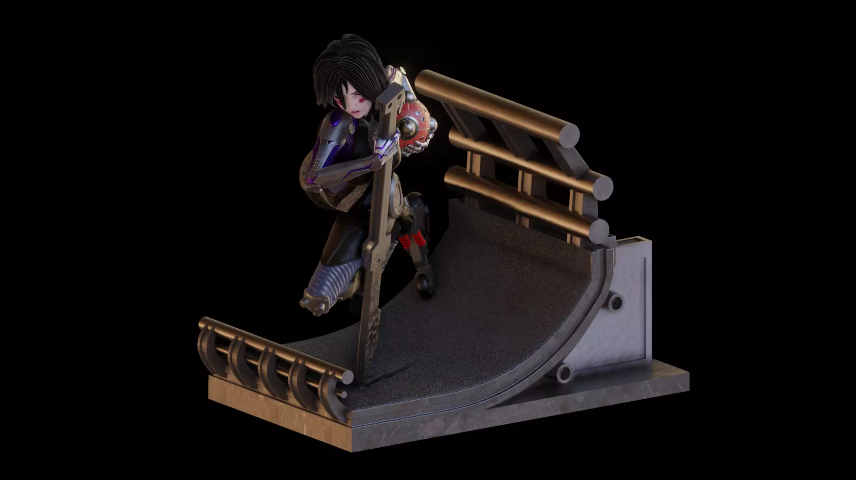 Battle Angel Alita - 1TO10 STL FILE 3D PRINT MODEL 3D print model_0