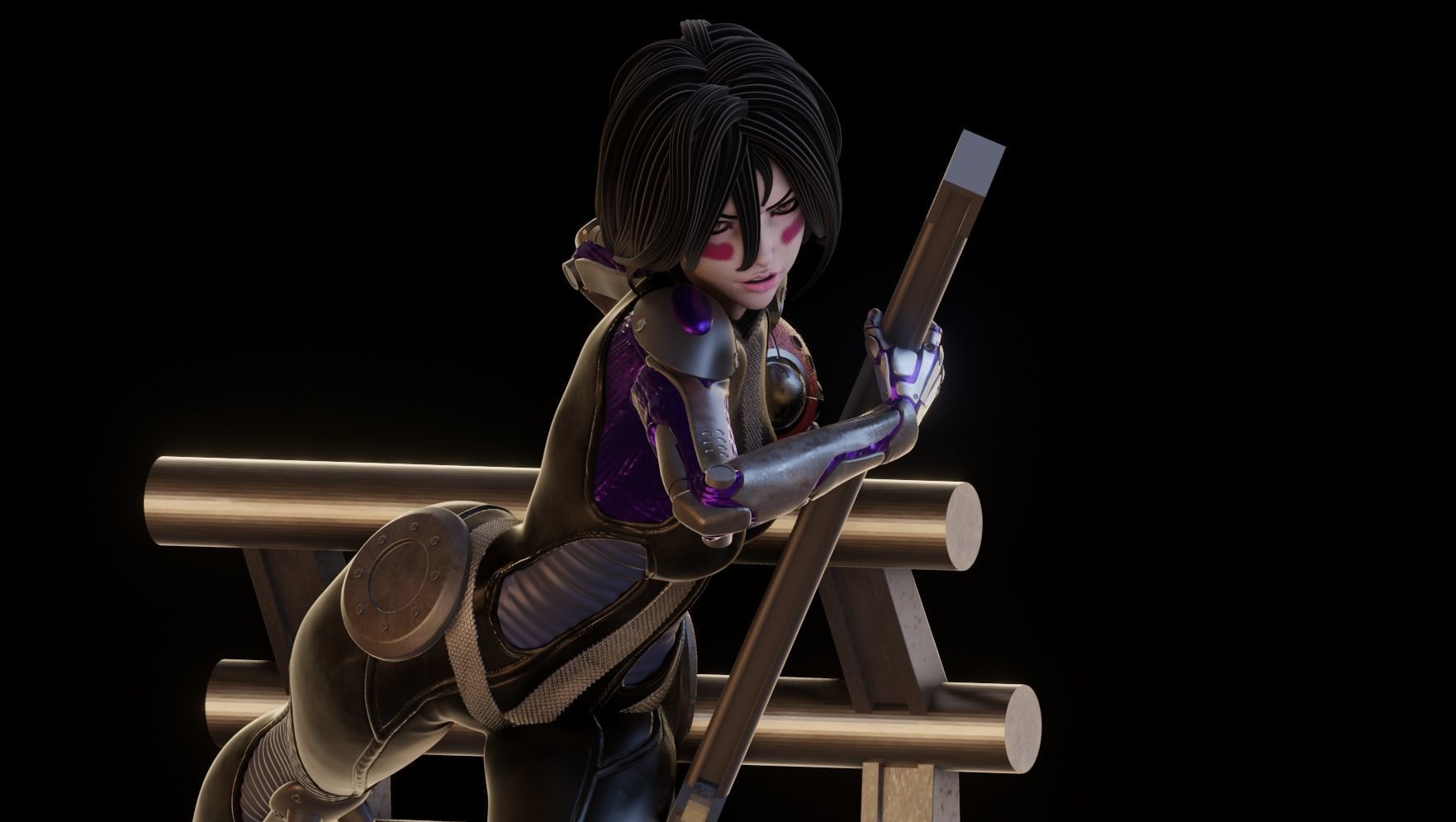 Battle Angel Alita - 1TO10 STL FILE 3D PRINT MODEL 3D print model_11