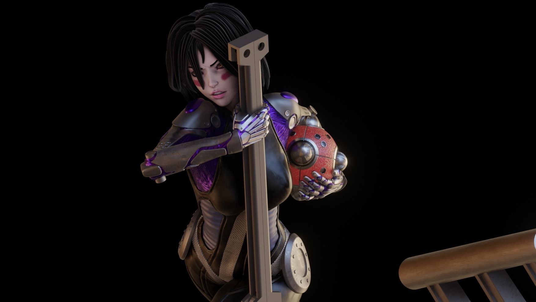 Battle Angel Alita - 1TO10 STL FILE 3D PRINT MODEL 3D print model_12