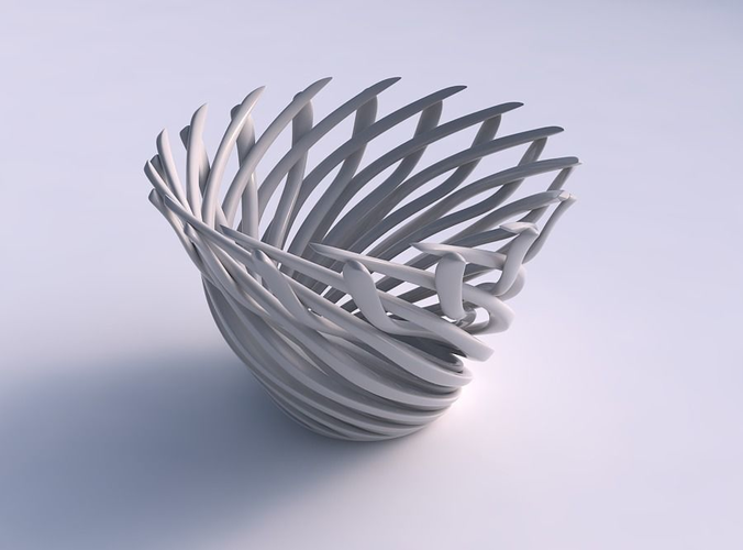 Bowl with twisted muscle structure twisted and tapered 2