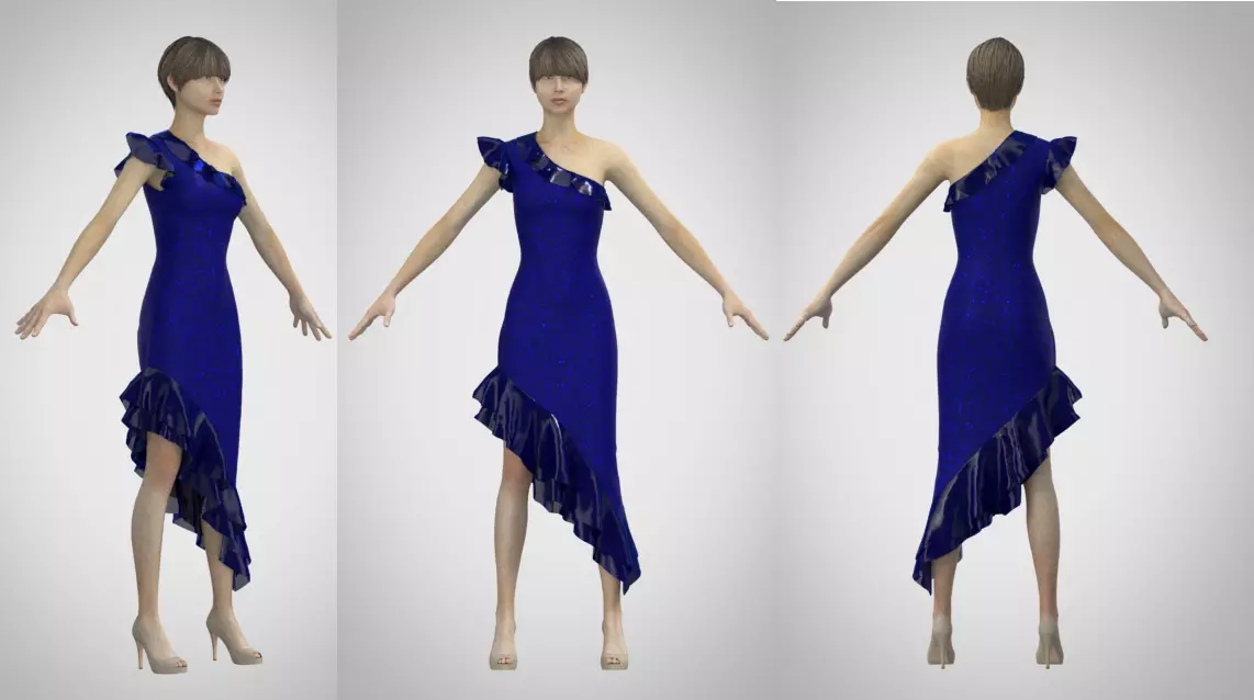 Fancy Night Dress Model 1 - A Possed 3D model