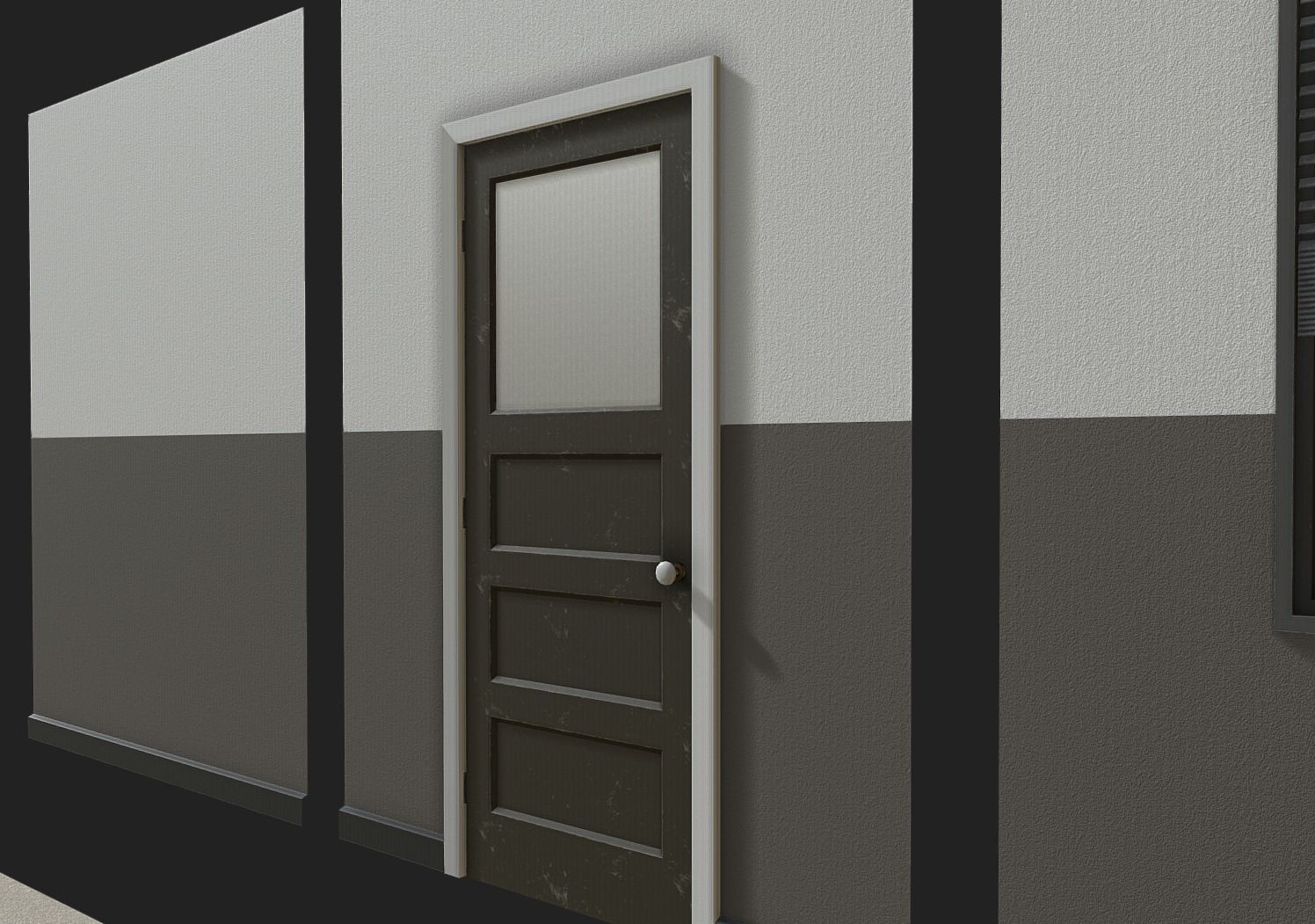 Office Simple Modular Structure Low-poly 3D model_6