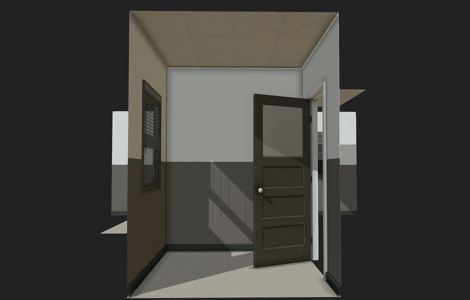 Office Simple Modular Structure Low-poly 3D model_3