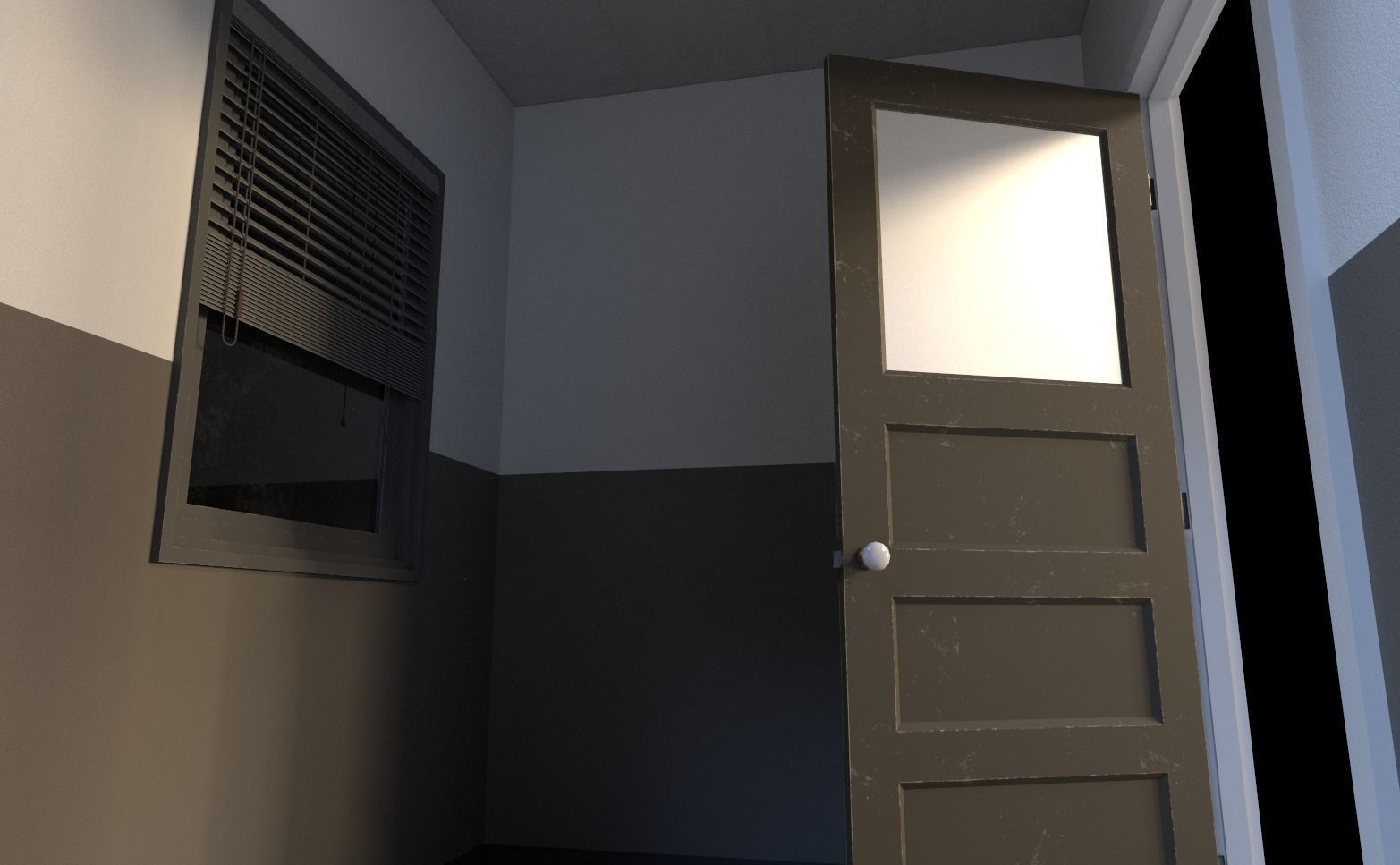Office Simple Modular Structure Low-poly 3D model_2