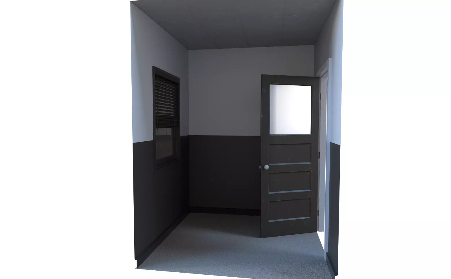 Office Simple Modular Structure Low-poly 3D model_0