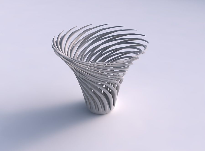 Bowl with twisted muscle structure twisted and tapered