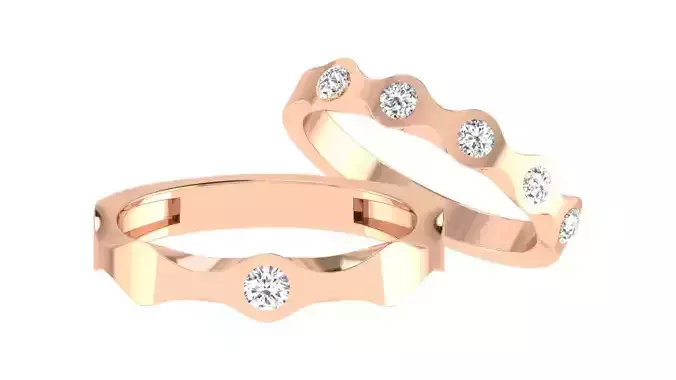 Couple Wedding Band Ring 3dm stl obj mtl gltf glb 